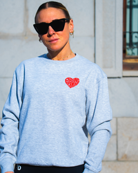SUDADERA GRIS HEART