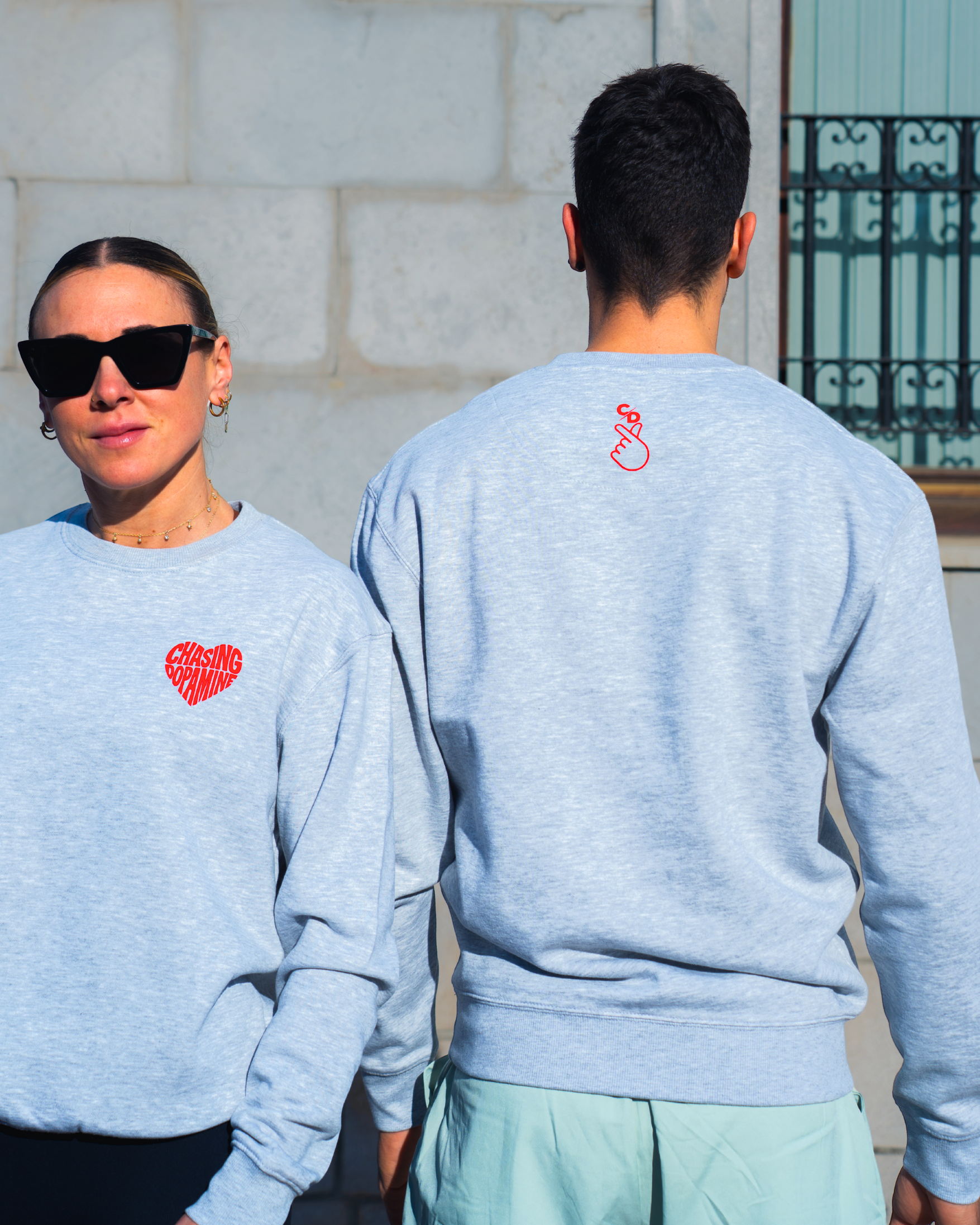 SUDADERA GRIS HEART