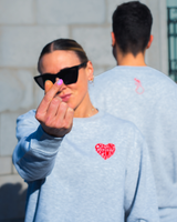 SUDADERA GRIS HEART
