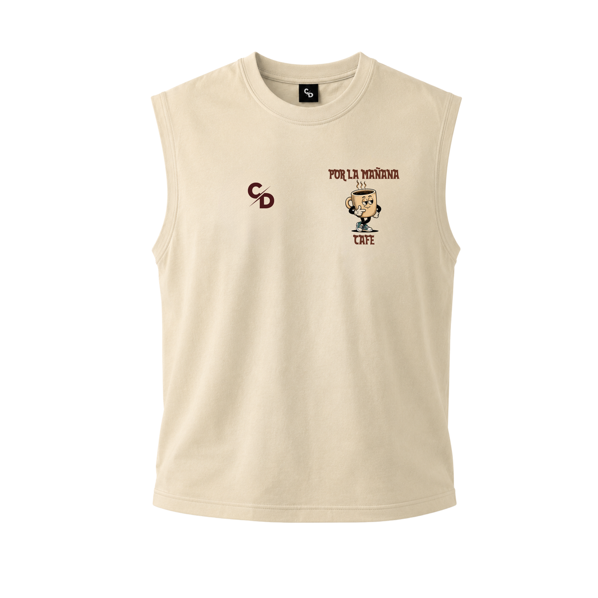 camiseta sin mangas cafe