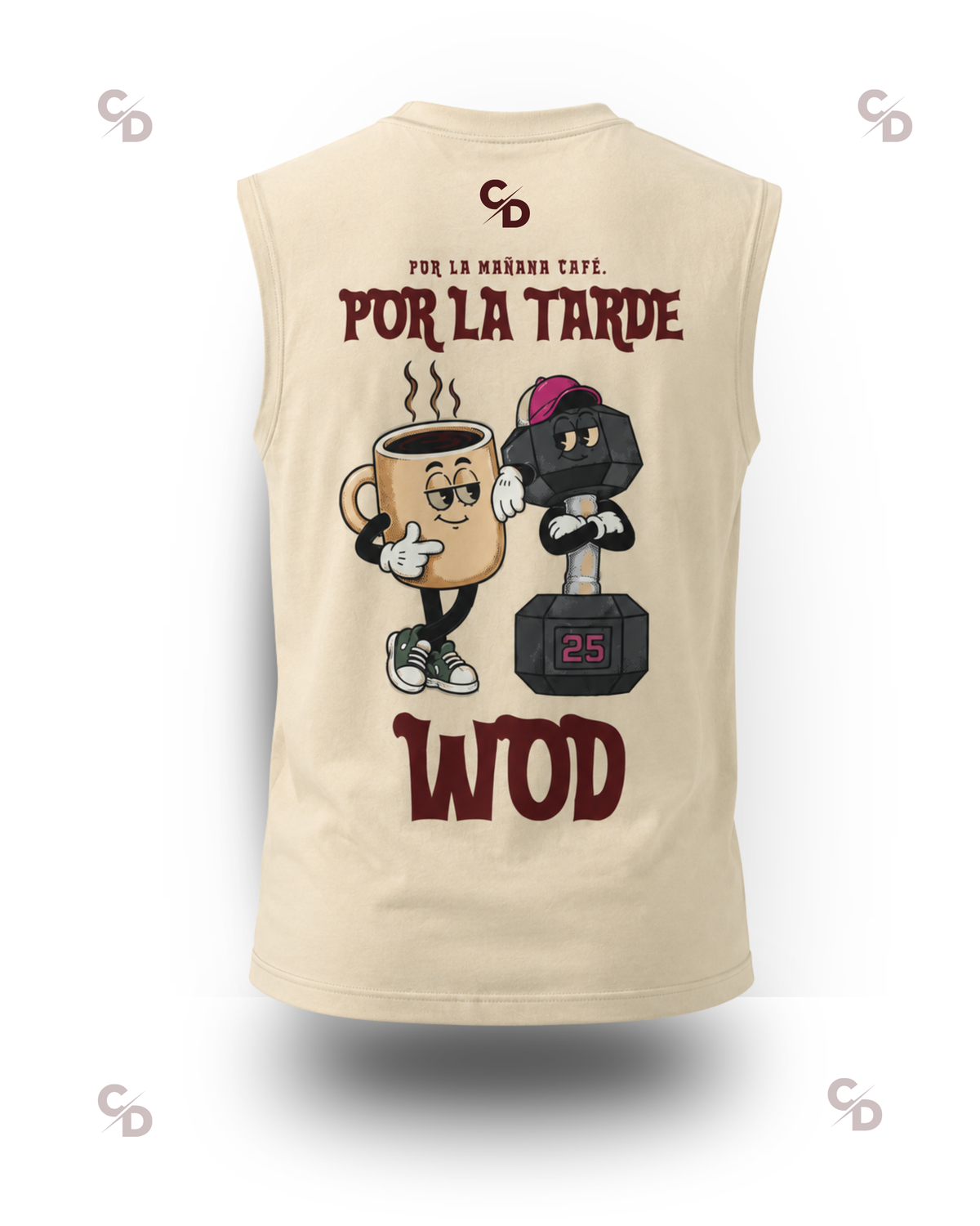 camiseta sin mangas cafe