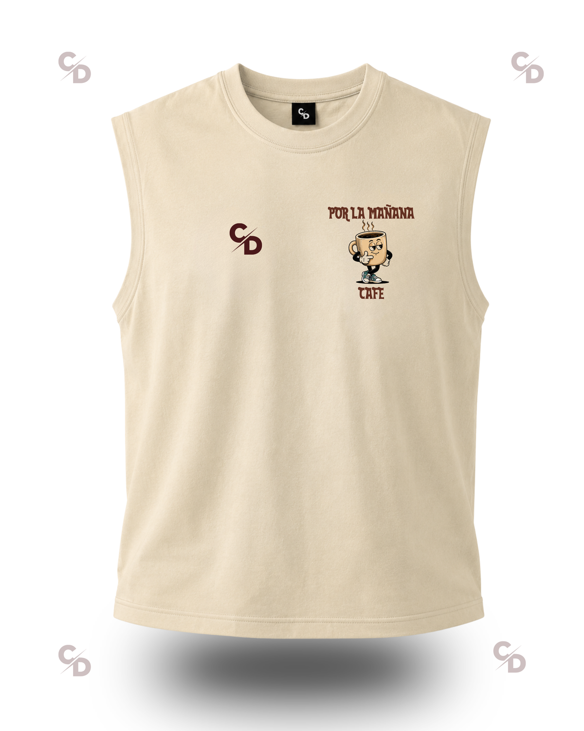 camiseta sin mangas cafe
